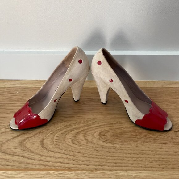 Marc Jacobs Polka Dot Peep Toe Heels - Picture 4 of 6